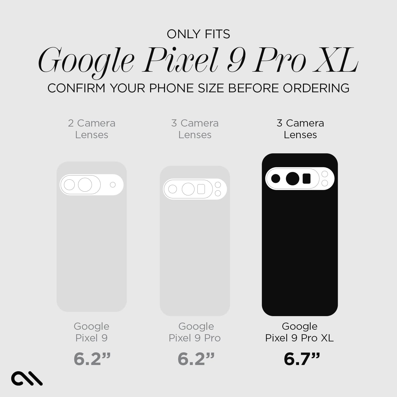 ONLY FITS GOOGLE PIXEL 9 PRO XL. CONFIRM YOUR DEVICE SIZE BEFORE ORDERING