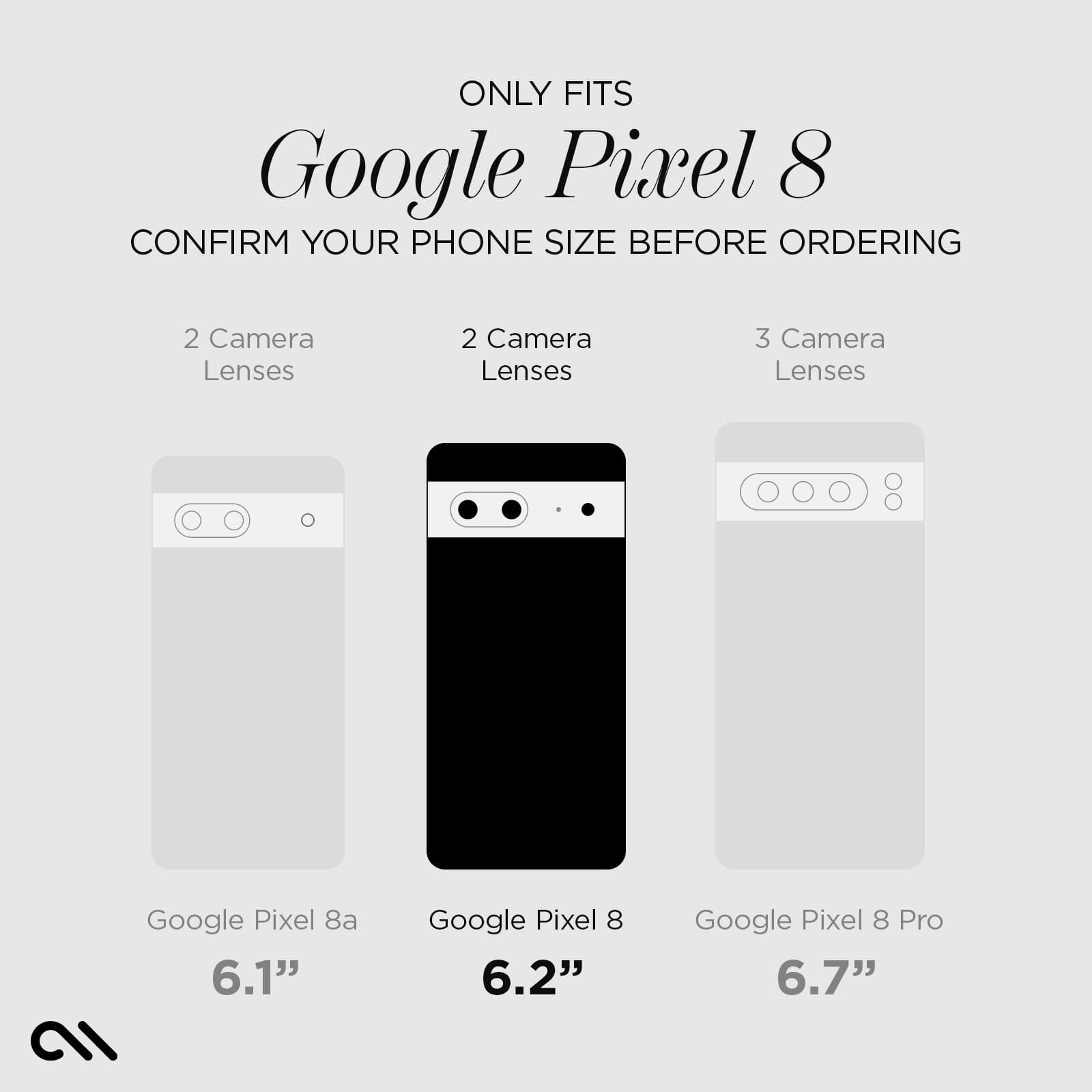 ONLY FITS GOOGLE PIXEL 8. CONFIRM YOUR PHONE SIZE BEFORE ORDERING