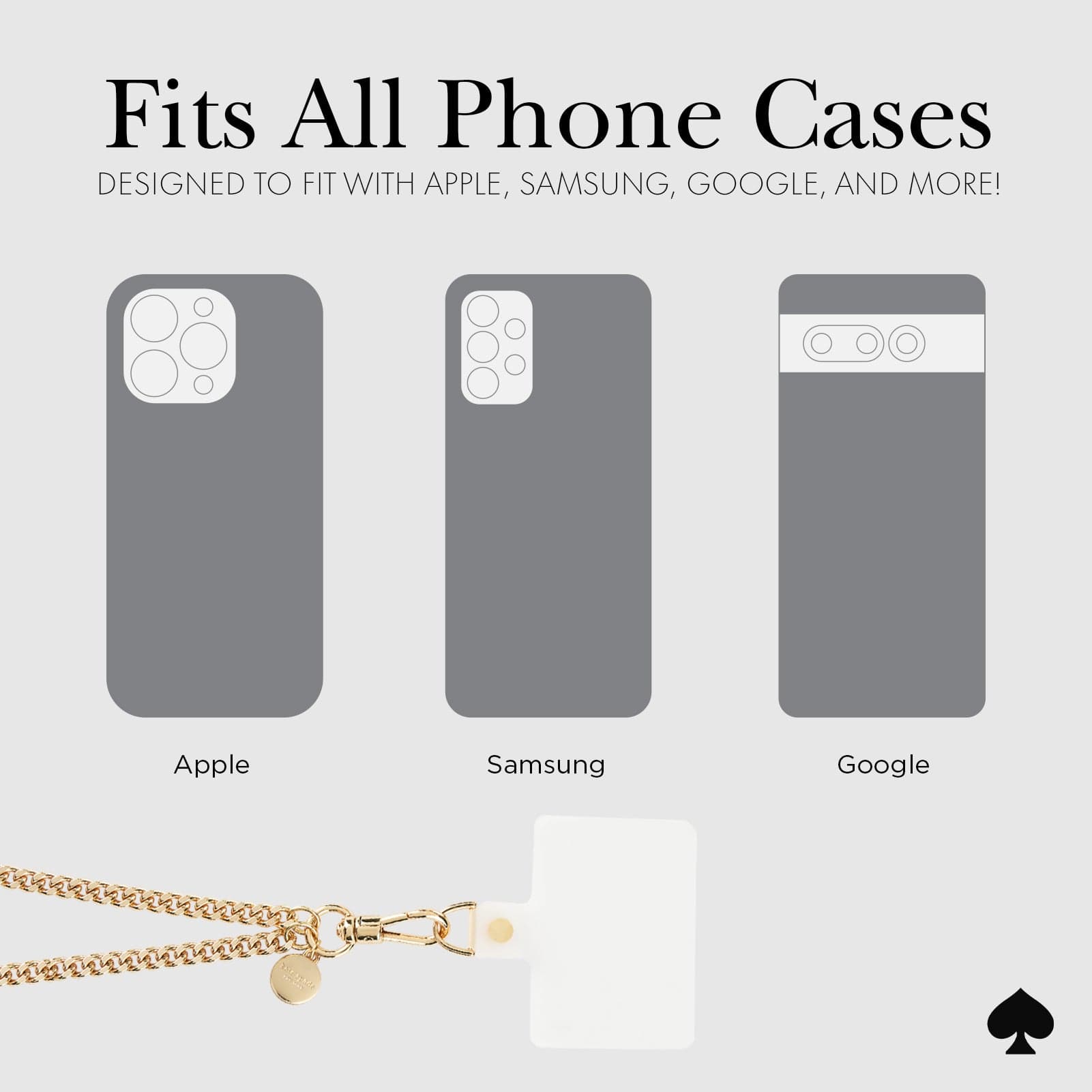 FITS ALL PHONE CASES DESIGNED TO FIT WITH APPLE, SAMSUNG, GOOGLE, AND MORE!