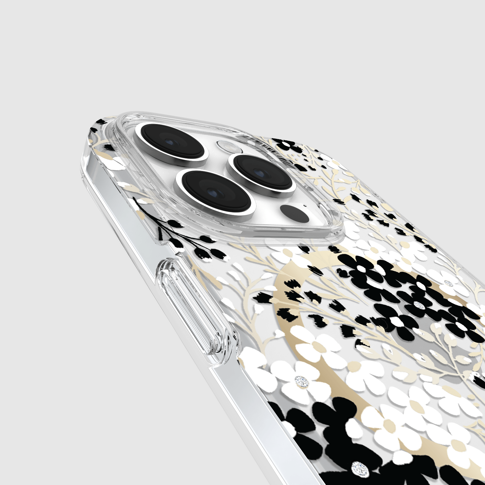 kate spade new york Multi Floral Black and White MagSafe iPhone 15 Pro