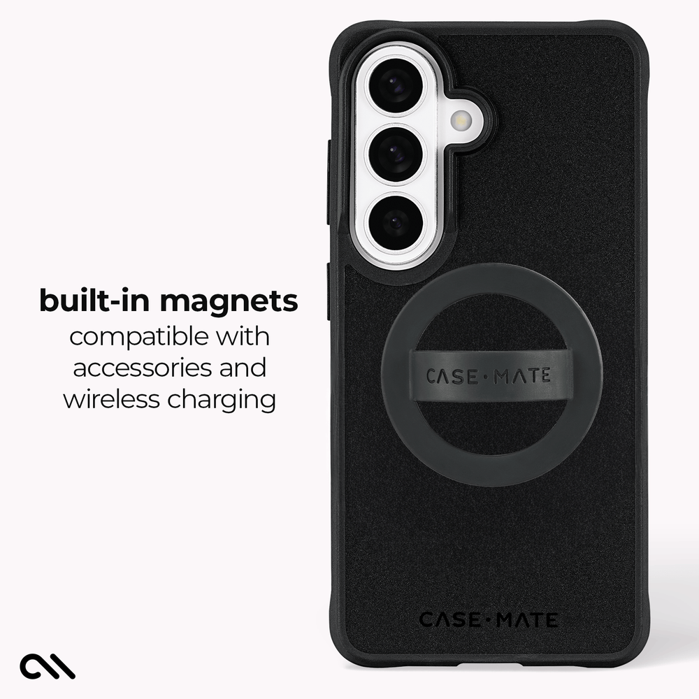 Built-in magnets compatible with accessories and wireless charging