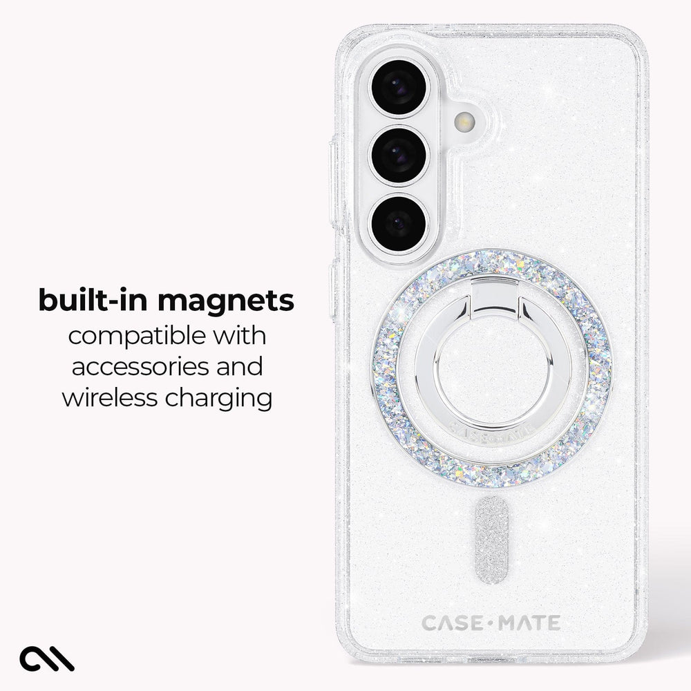 Built-in magnets compatible with accessories and wireless charging