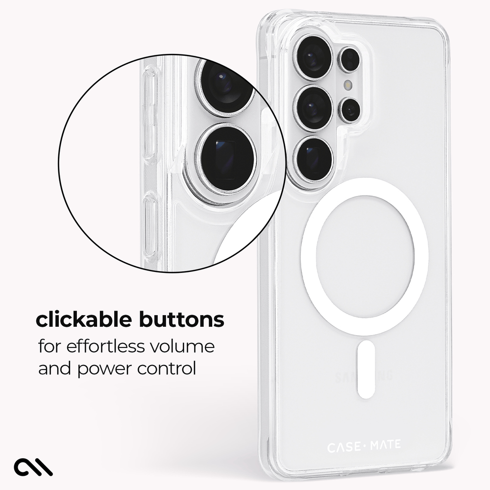 clickable buttons for effortless volume and power control