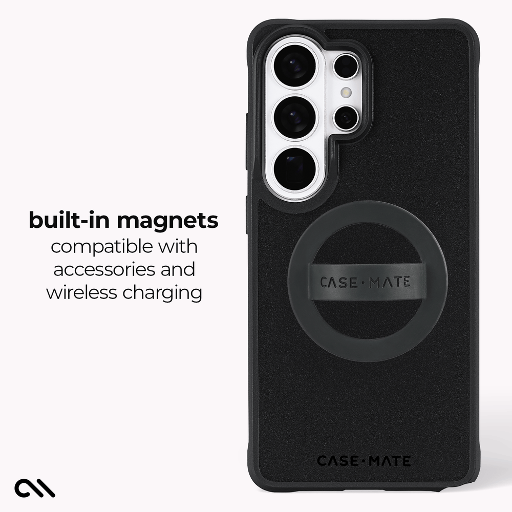 Built-in magnets compatible with accessories and wireless charging