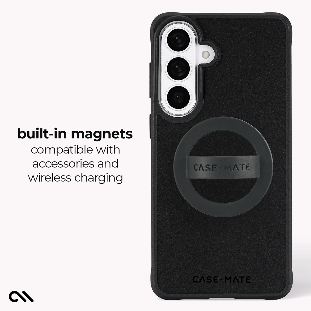 Built-in magnets compatible with accessories and wireless charging