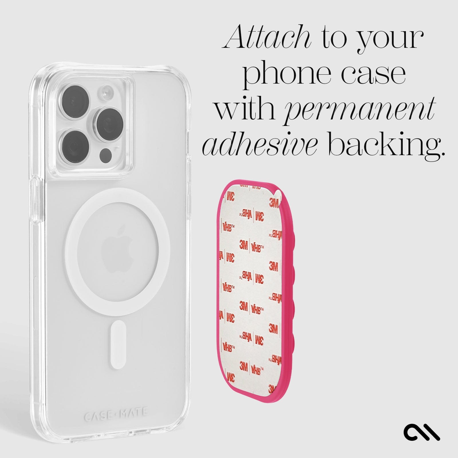 ATTACH TO YOUR PHONE CASE WITH PERMANENT ADHESIVE BACKING