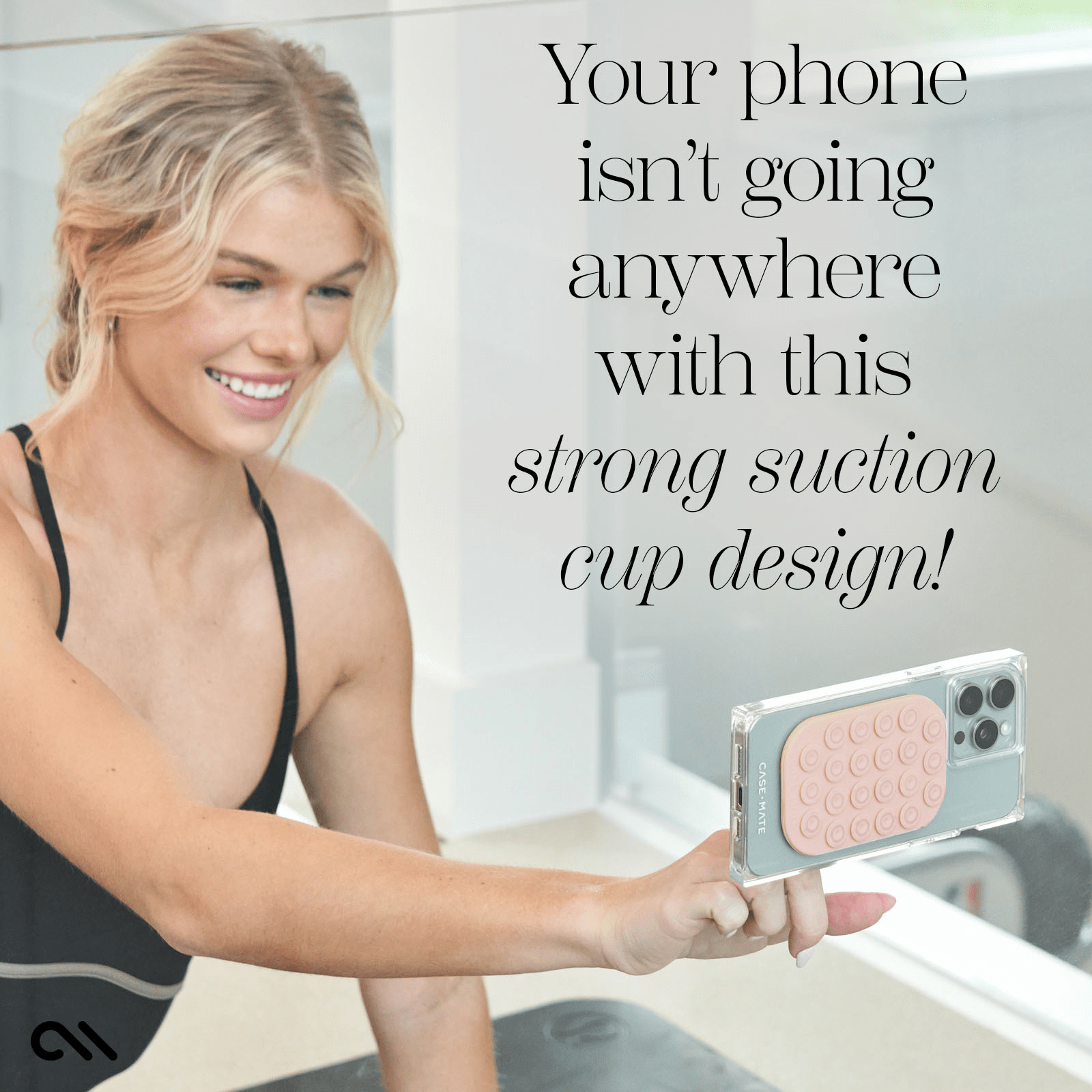 YOUR PHONE ISNT GOING ANYWHERE WITH THIS STRONG SUCTION CUP DESIGN