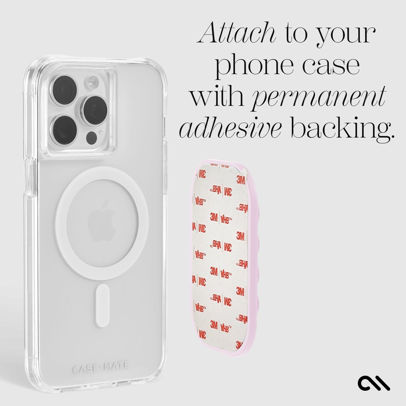 ATTACH TO YOUR PHONE CASE WITH PERMANENT ADHESIVE BACKING