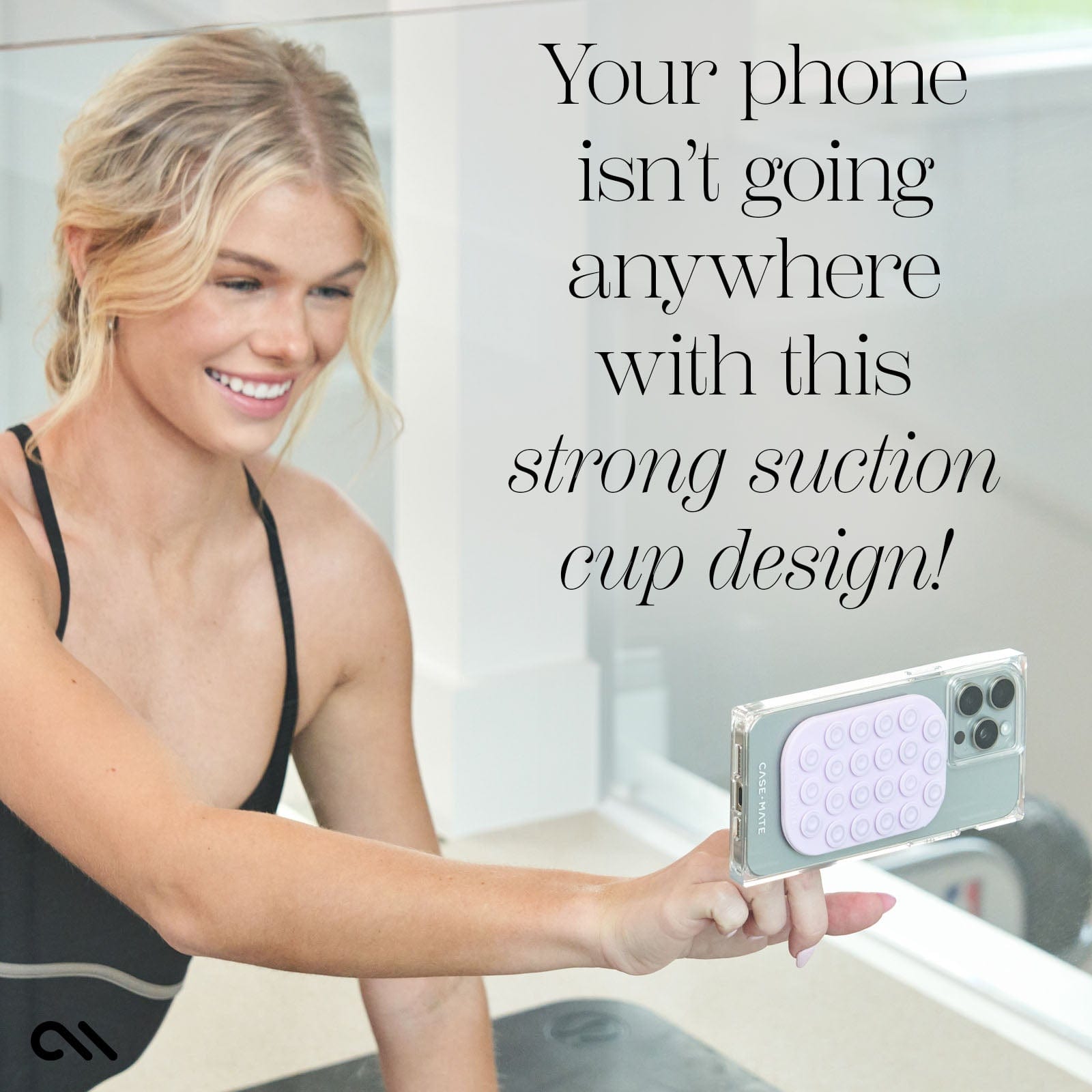 YOUR PHONE ISNT GOING ANYWHERE WITH THIS STRONG SUCTION CUP DESIGN