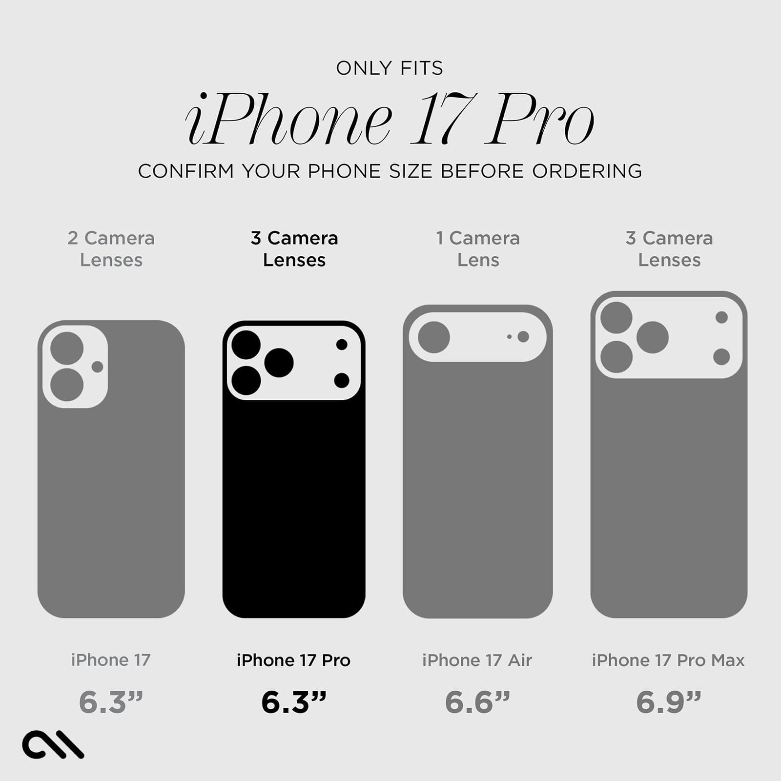 Only fits iPhone 17 Pro, confirm your phone size before ordering