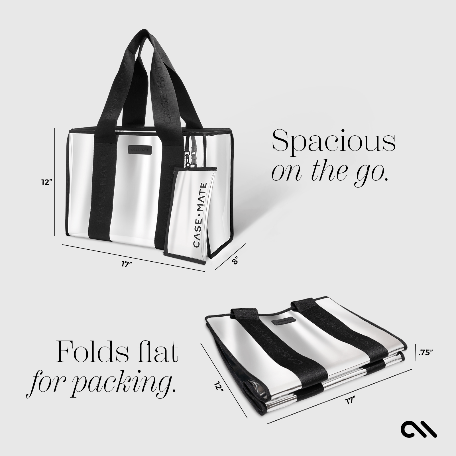 SPACIOUS ON THE GO. FOLDS FLAT FOR PACKING. 