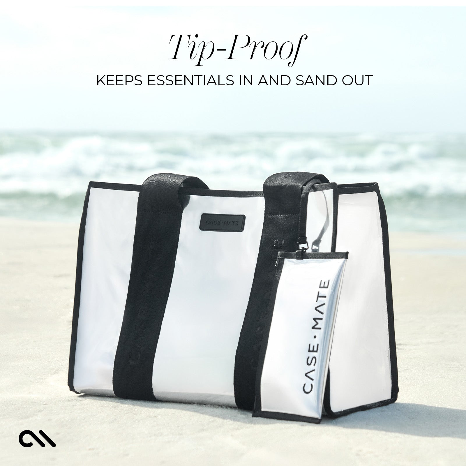 TIP-PROOF KEEPS ESSENTIALS IN AND SAND OUT
