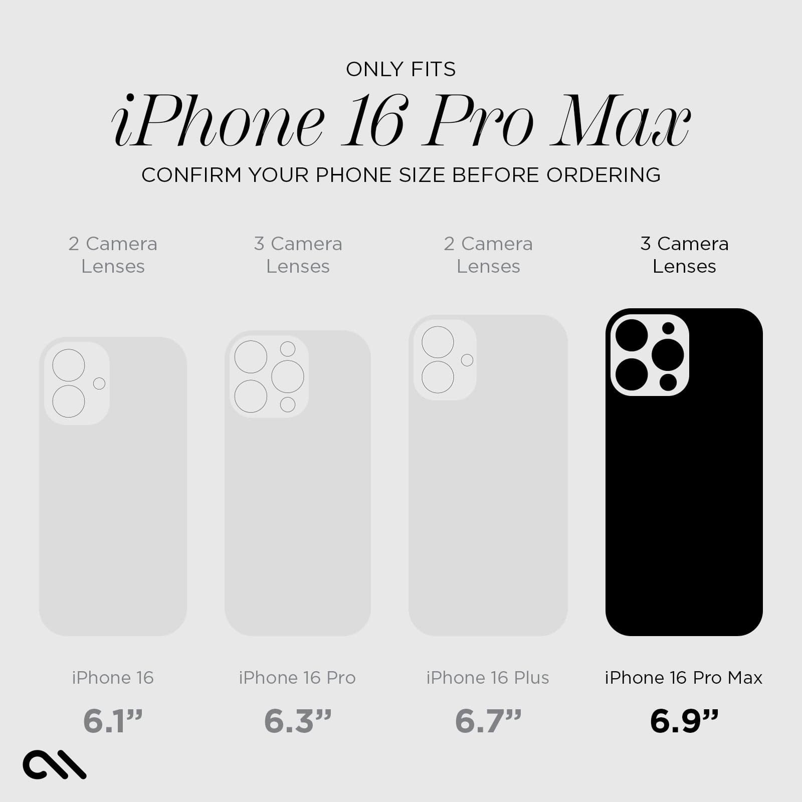 ONLY FITS IPHONE 16 PRO MAX. CONFIRM YOUR PHONE SIZE BEFORE ORDERING