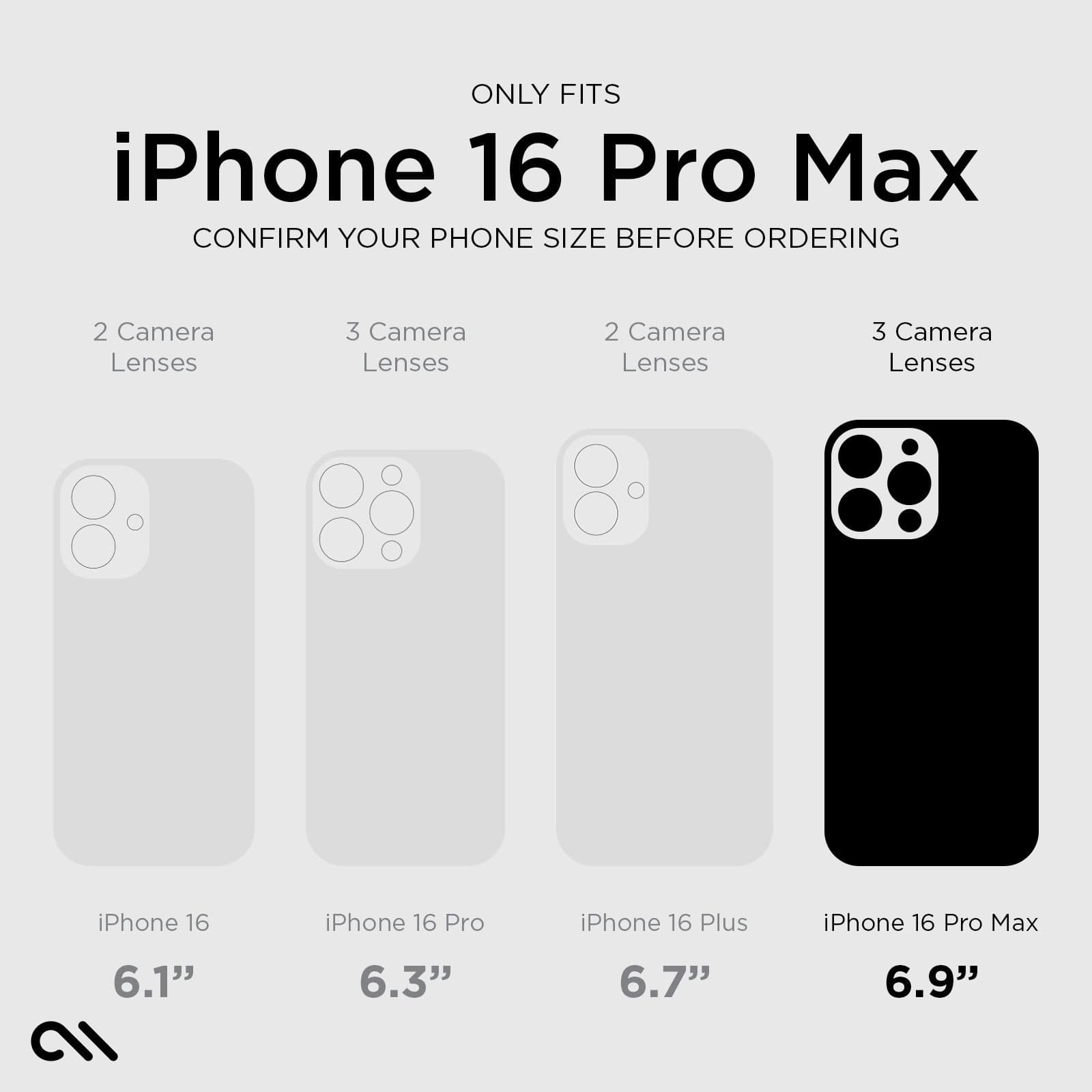 ONLY FITS IPHONE 16 PRO MAX. CONFIRM YOUR PHONE SIZE BEFORE ORDERING