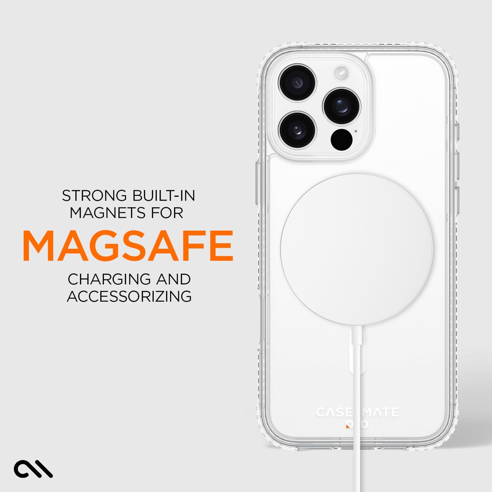 STRONG BUILT IN MAGNETS FOR MAGSAFE CHARGING AND ACCESSORIZING