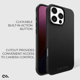 CLICKABLE BUILT IN ACTION BUTTON. CUTOUT PROVIDES CONVENIENT ACCESS TO CAMERA CONTROL