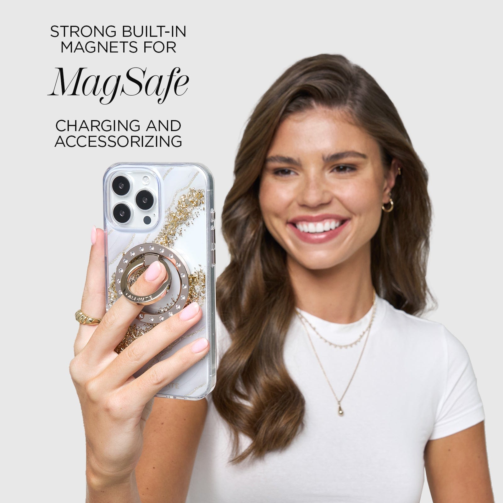 STRONG BUILT-IN MAGNETS FOR MAGSAFE CHARGING AND ACCESSORIZING