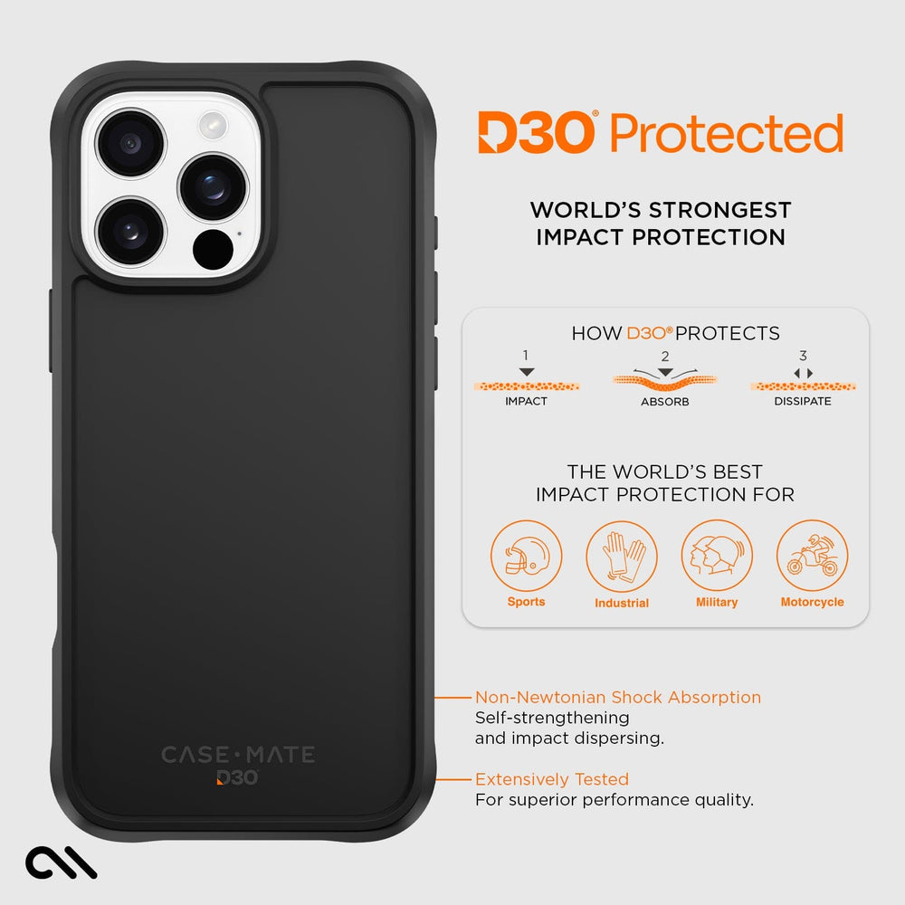 Case-Mate - Tough D3O MagSafe Case for Apple iPhone 16 Pro Max Case-Mate - Tough D3O MagSafe Case for Apple iPhone 16 Pro Max