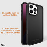 CLICKABLE BUILT IN ACTION BUTTON. CUTOUT PROVIDES CONVENIENT ACCESS TO CAMERA CONTROL