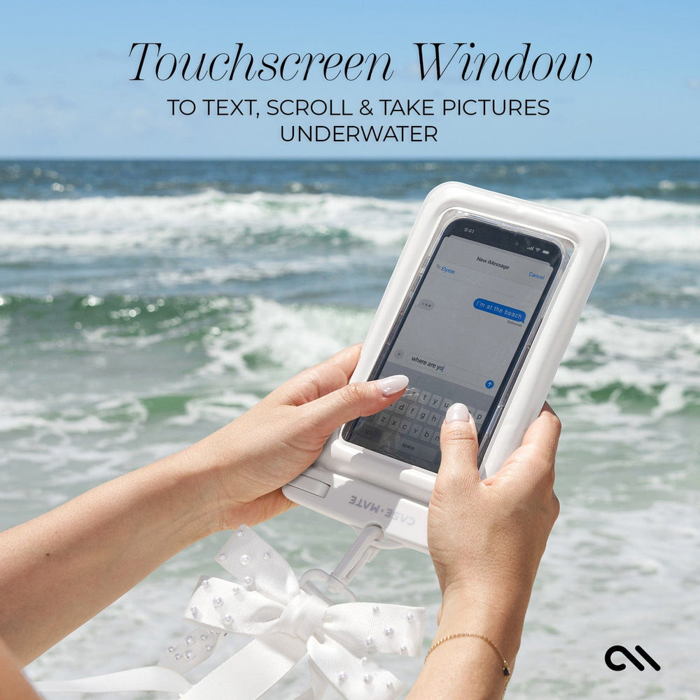 TOUCHSCREEN WINDOW FOR TEXTING, SCROLLING, AND TAKING UNDERWATER PHOTOS #color_ivory pearl bow
