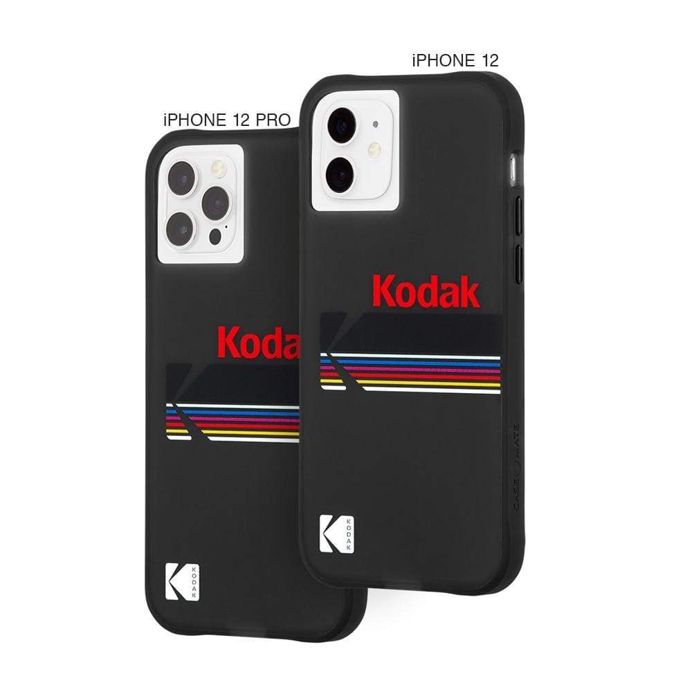 Case shown on iPhone 12 Pro and iPhone 12. color::Matte Black Logo
