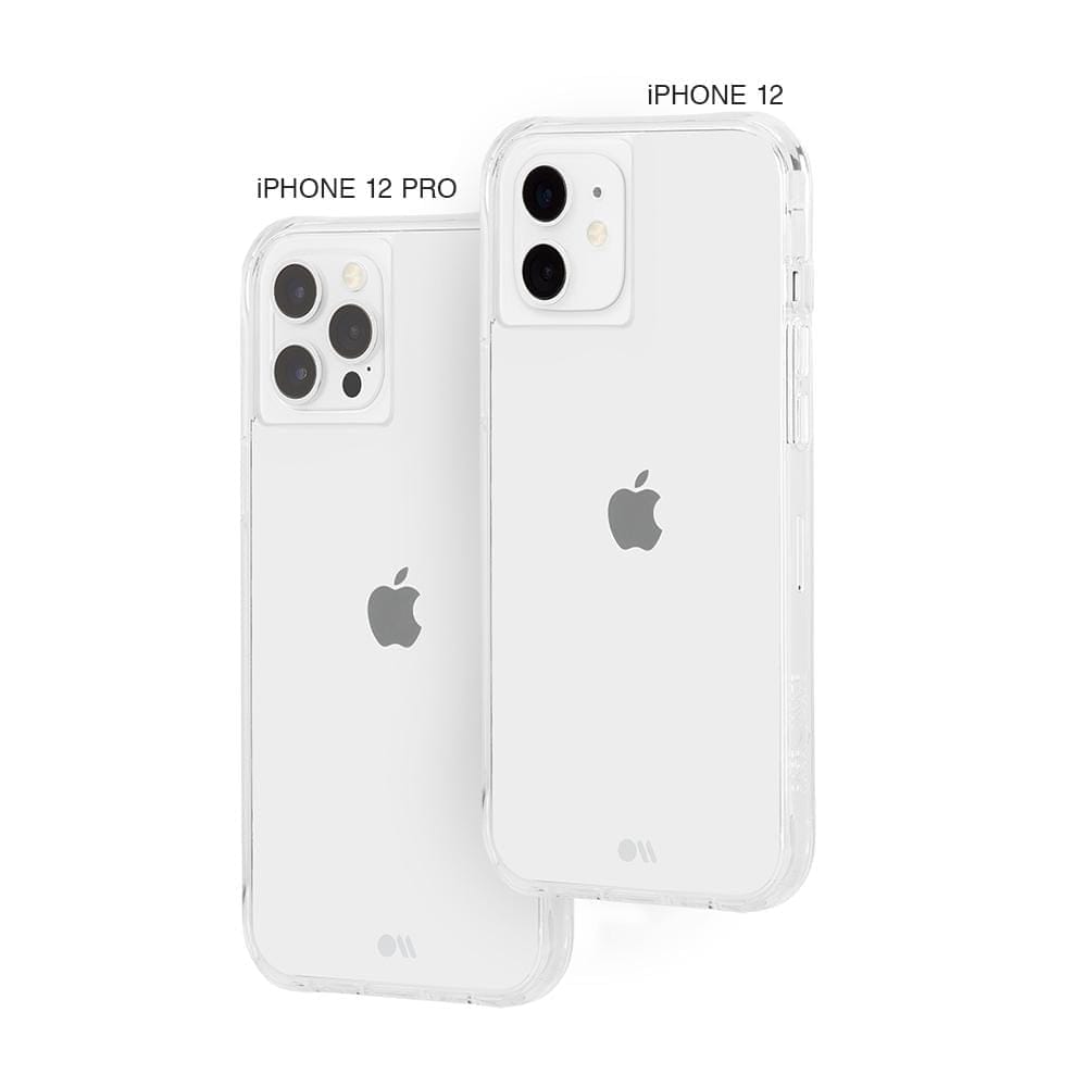 Case shown on iPhone 12 Pro and iPhone 12. color::Clear