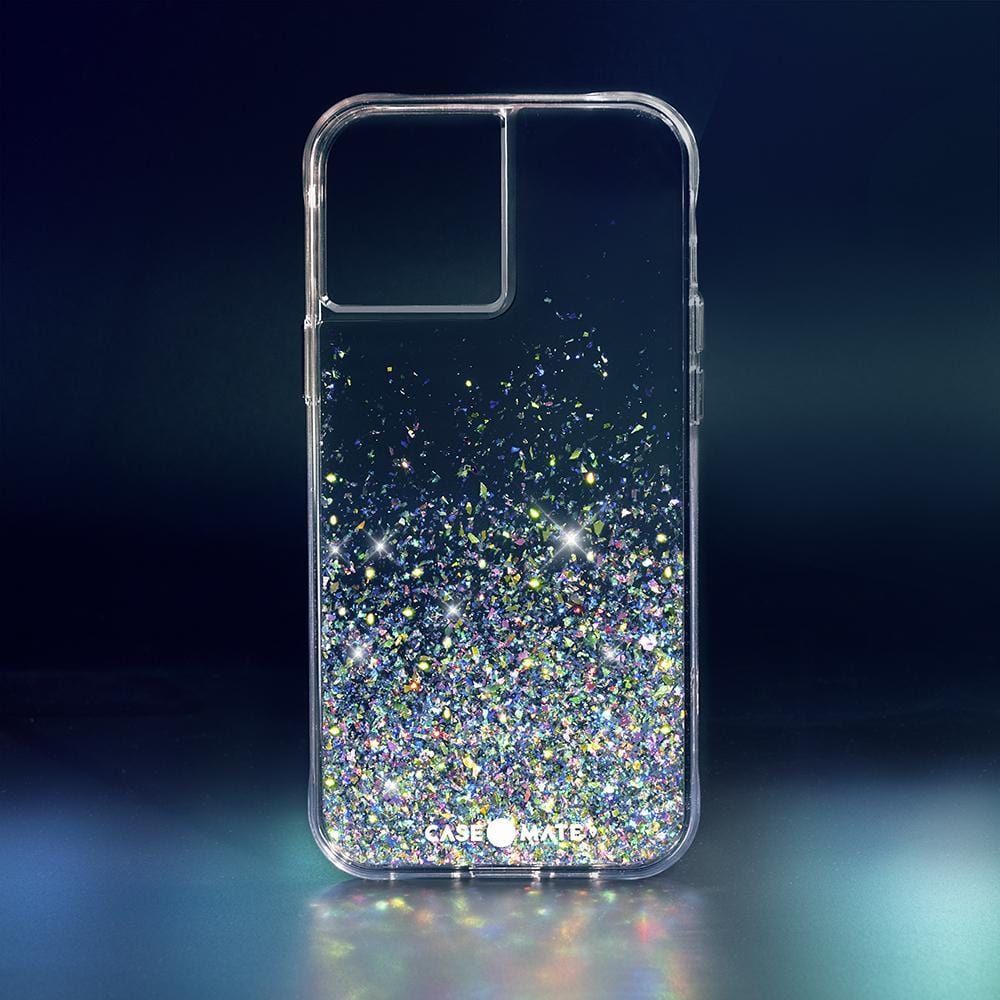Multicolored sparkles suspended in a clear case. color::Twinkle Multi