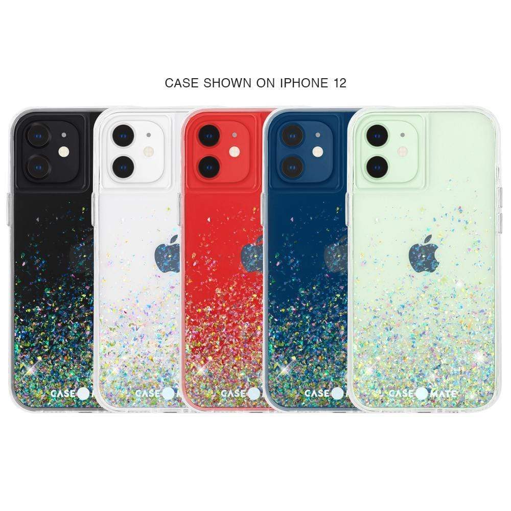 Case shown on iPhone 12. color::Twinkle Confetti
