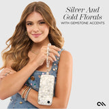 SILVER AND GOLD FLORALS WITH GEMSTONE ACCENTS