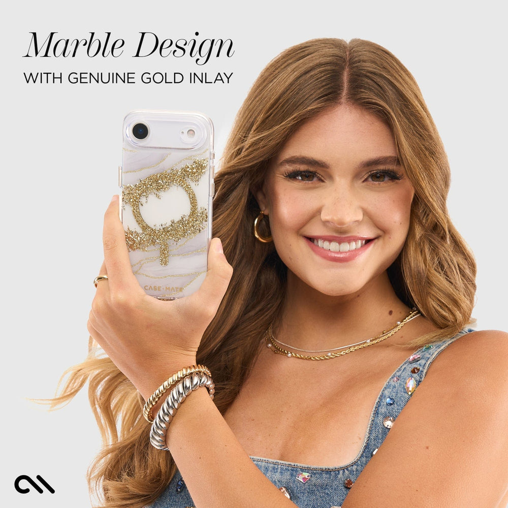 MARBLE DESIGN WITH GENUINE GOLD INLAY