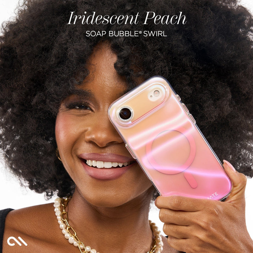 IRIDESCENT PEACH SOAP BUBBLE SWIRL