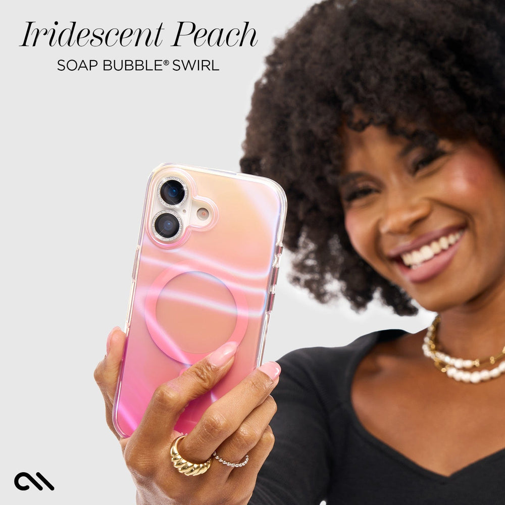 IRIDESCENT PEACH SOAP BUBBLE SWIRL