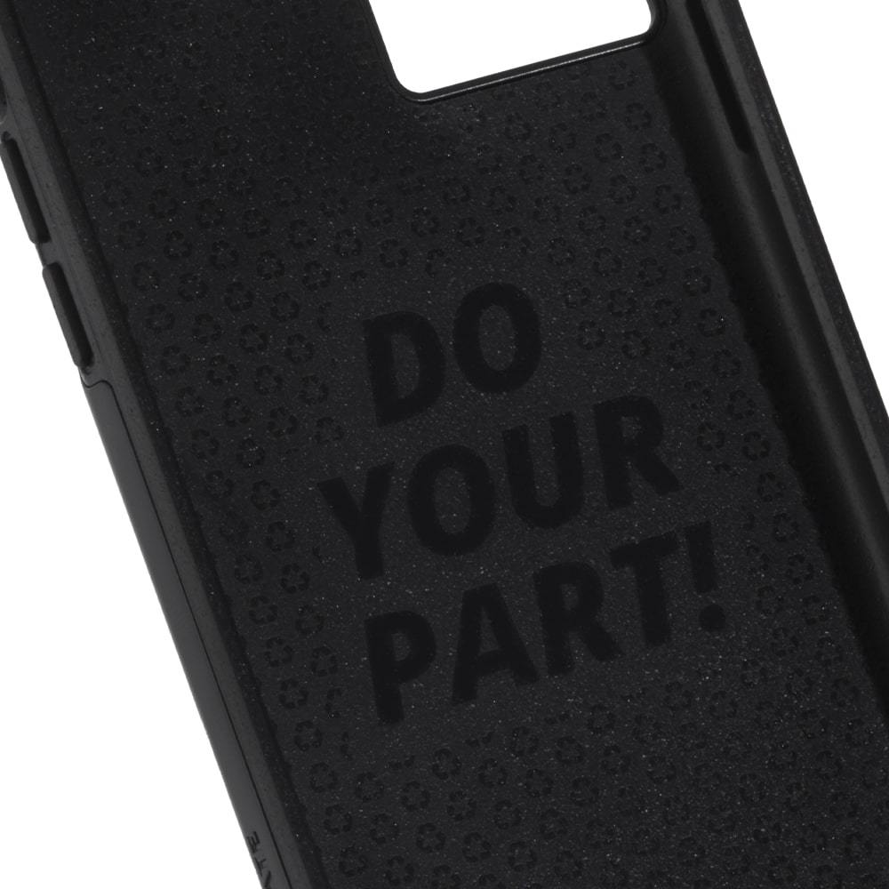 Inside of purple recycled iPhone 11 Pro Max case reads Do Your Part! color::Purple Rain