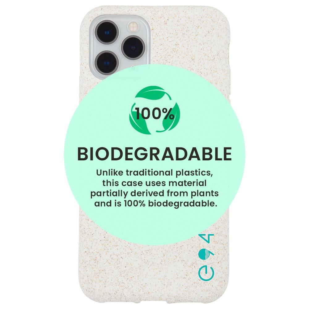 100% Biodegradable. Unlike traditional plastics, this case uses material partially derived from plants and is 100% biodegradable. color::Natural