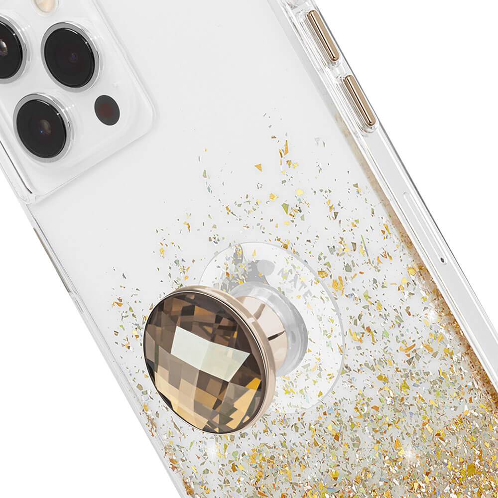Sparkly, elegant suction phone grip. color::Champagne Gold