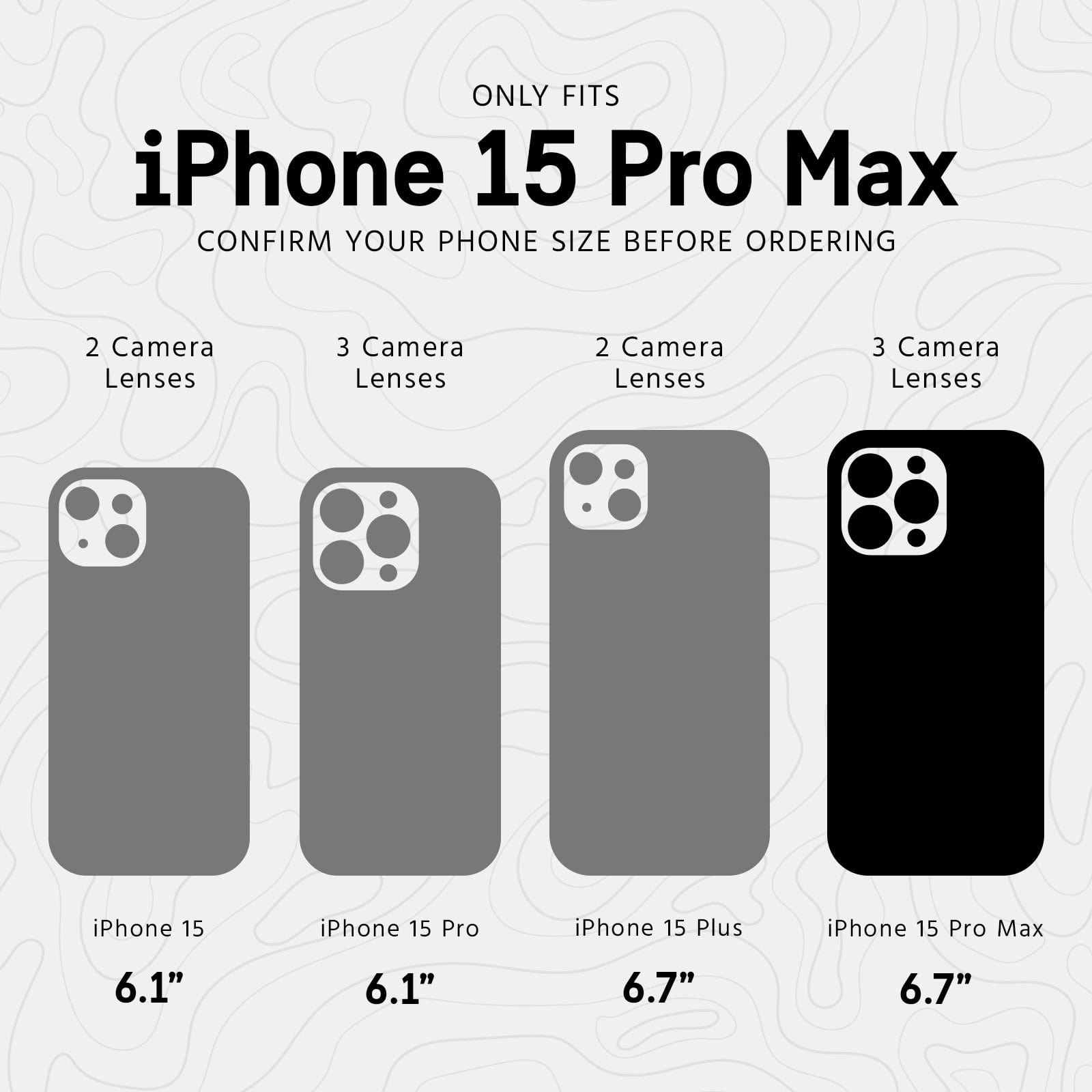 ONLY FITS IPHONE 15 PRO MAX. CONFIRM YOUR DEVICE BEFORE ORDERING