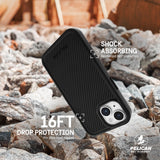16FT DROP PROTECTION FOR YOUR MOST RUGGED ADVENTURES. SHOCK ABSORBING REINFORCED 360 DEGREE PROTECTION. 