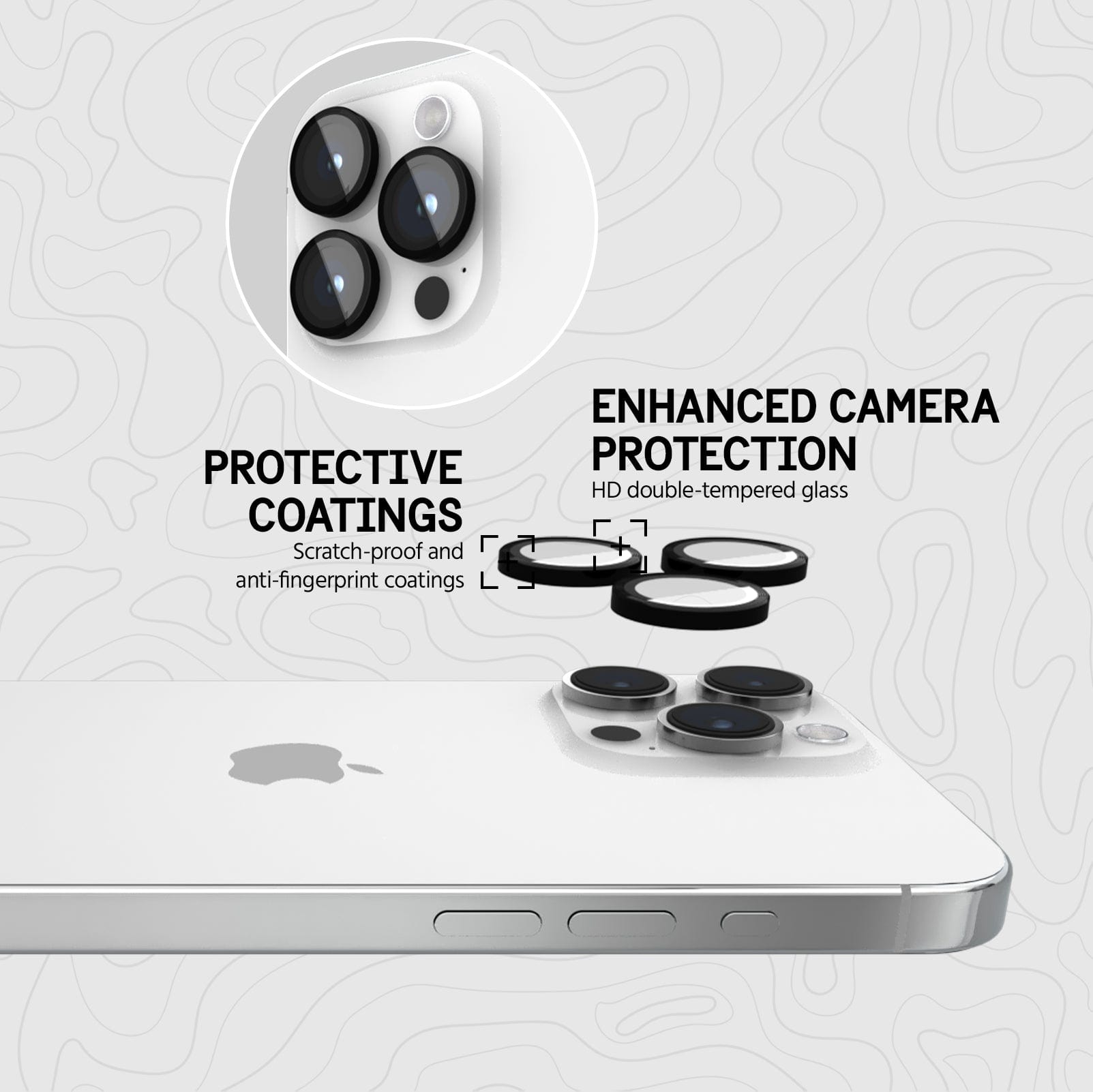 Elizabeth James Aluminum Ring Lens Screen Protector for iPhone 15 Pro and iPhone  15 Pro Max