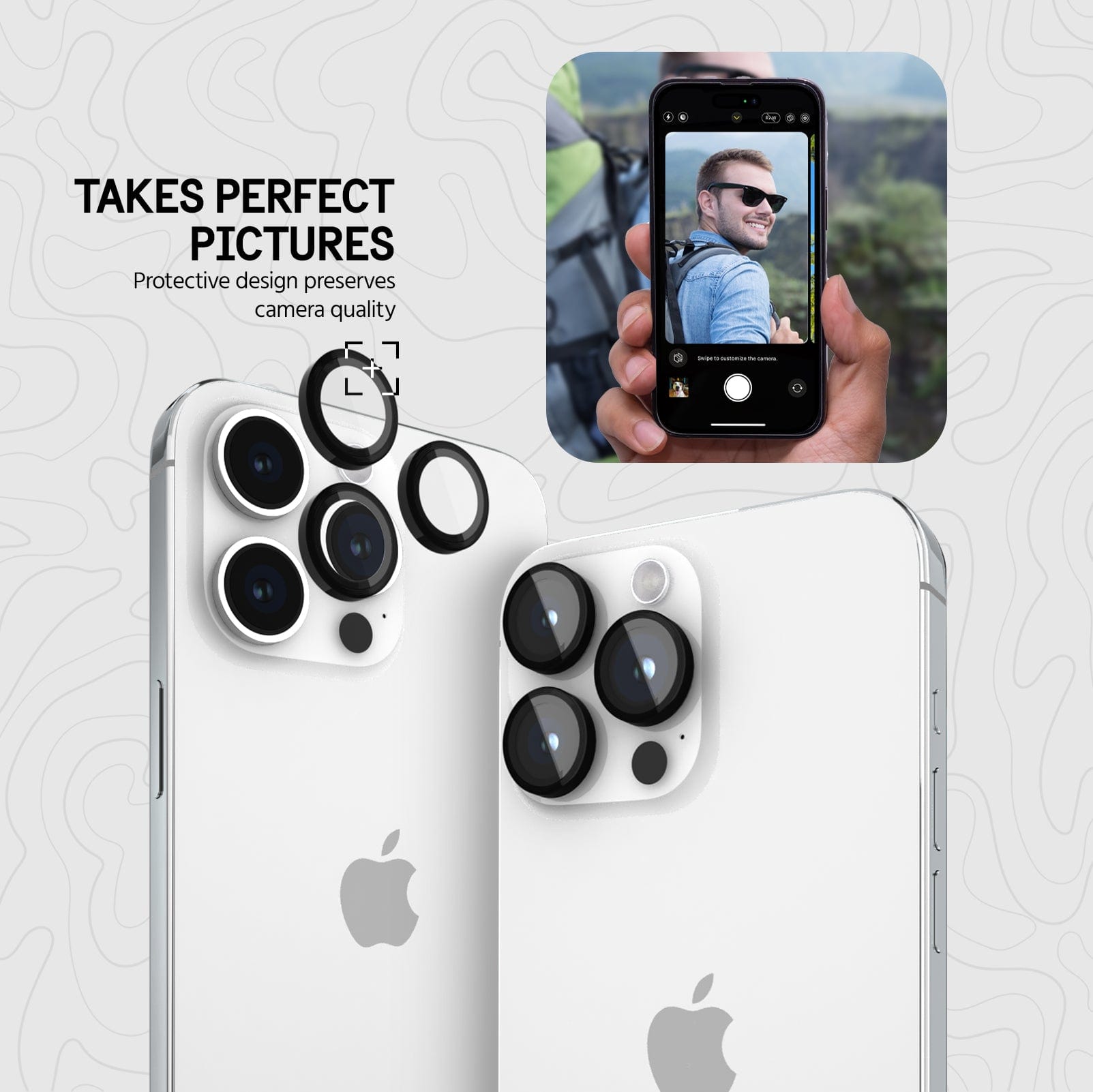 Pelican Aluminum Ring Lens Protector Black - iPhone 15 Pro / 15 Pro Max