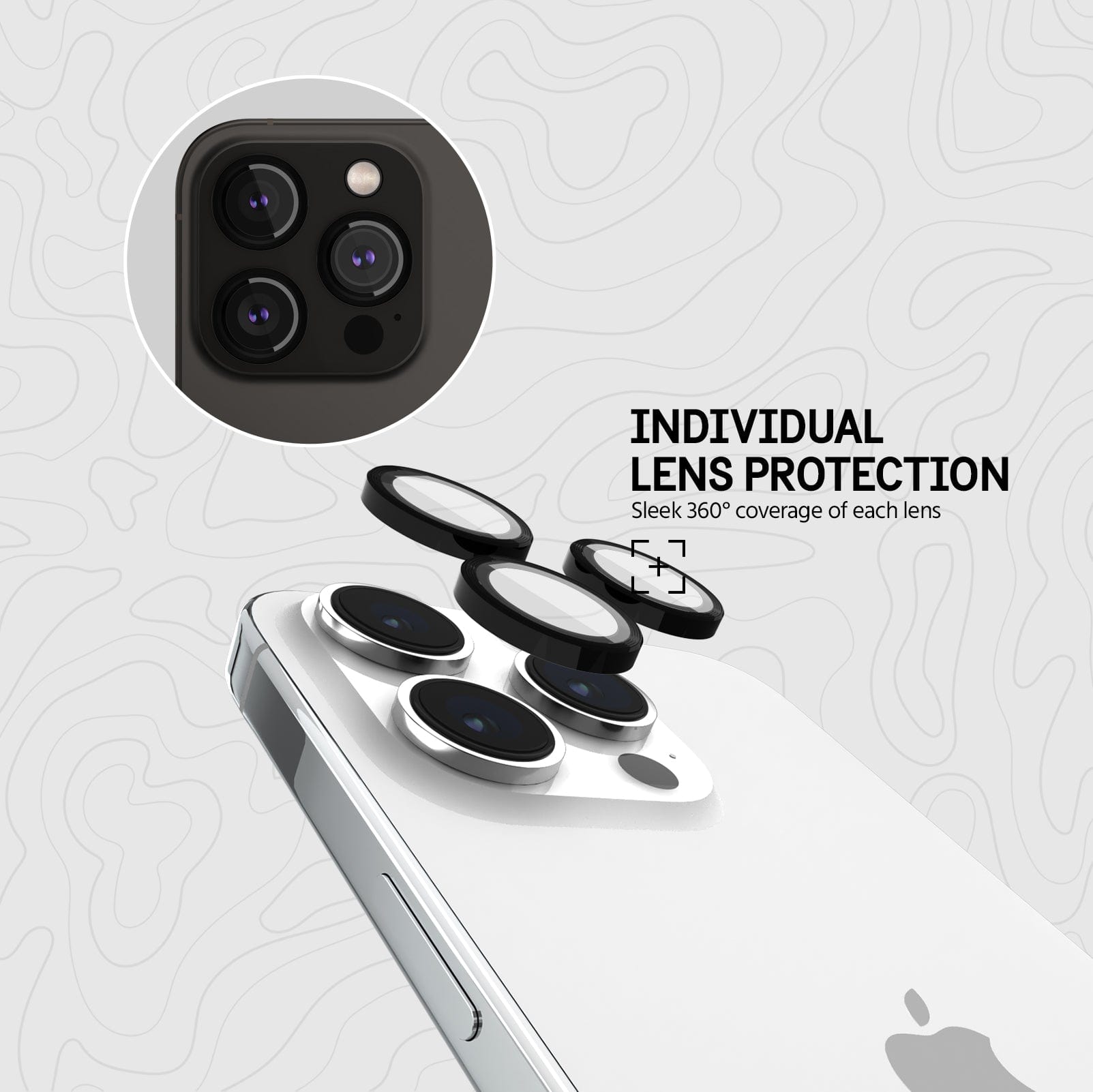 All in one aluminum glass camera lens protector for iphone 15 Pro and 15 Pro  Max - Ruzen
