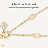 Chic & Sophisticated, rose quartz and a delicate gold chain
#color_emilie filigree rose quartz