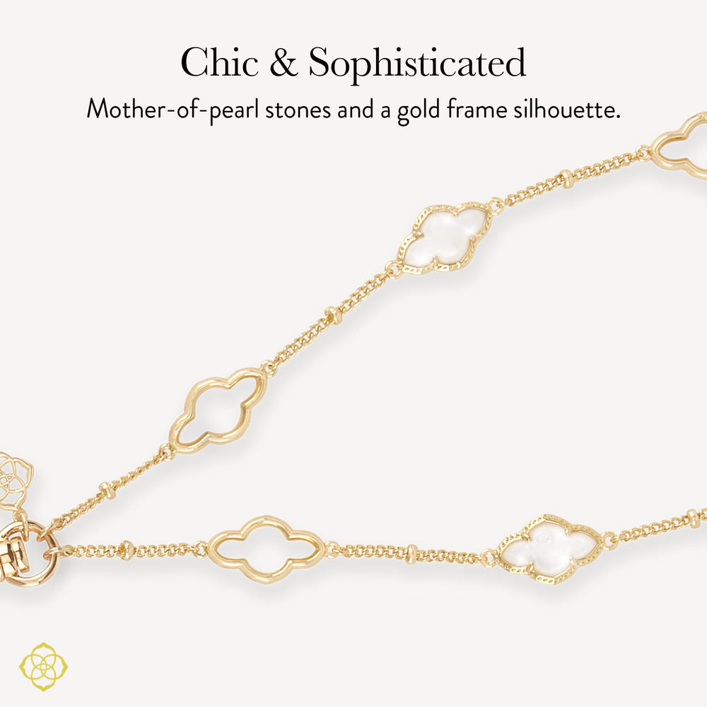 Chic and Sophisticated, mother of pearl stones and a gold frame silhouette
#color_abbie frame mother of pearl
