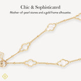 Chic and Sophisticated, mother of pearl stones and a gold frame silhouette
#color_abbie frame mother of pearl