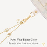 Keep your Phone Close, carries the weight of your phone with ease
#color_emilie filigree rose quartz