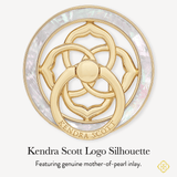 Kendra Scott logo silhouette with gold and mother-of-pearl design magsafe ring stand #color_mother of pearl