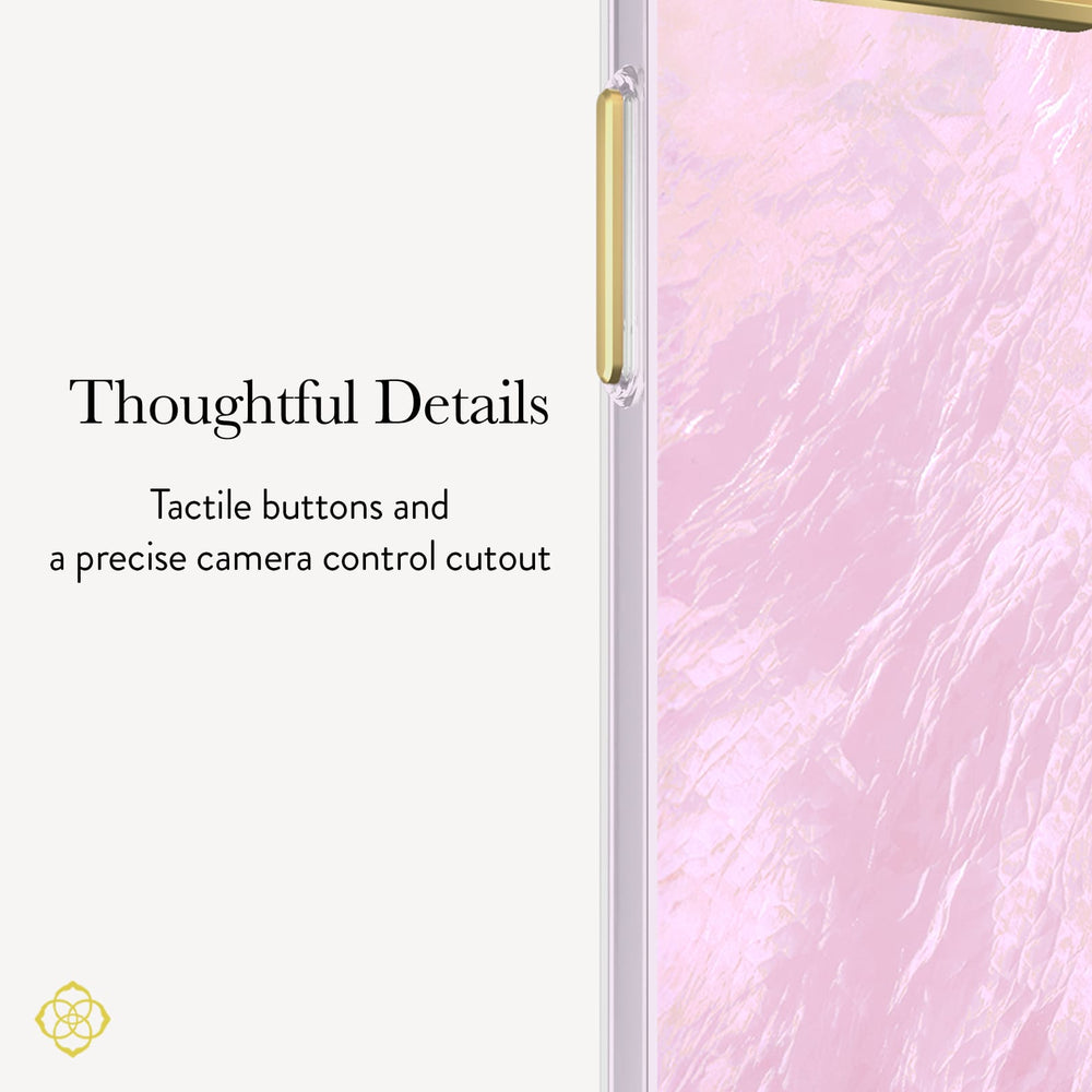Thoughtful Details, Tactile buttons and a precise camera control cutout.
