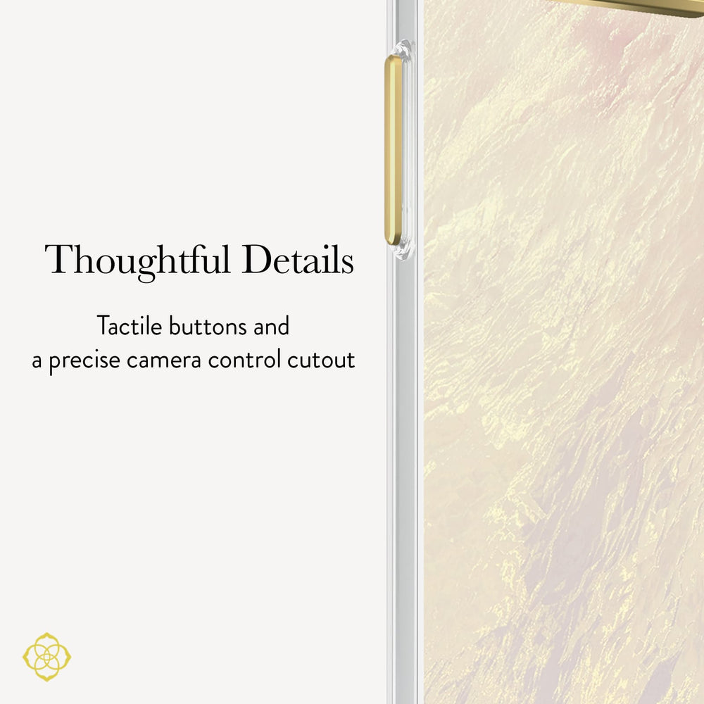 Thoughtful Details, Tactile buttons and a precise camera control cutout.