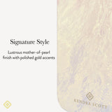 Signature Style, Lustrous mother-of-pearl finish with polished gold accents.
