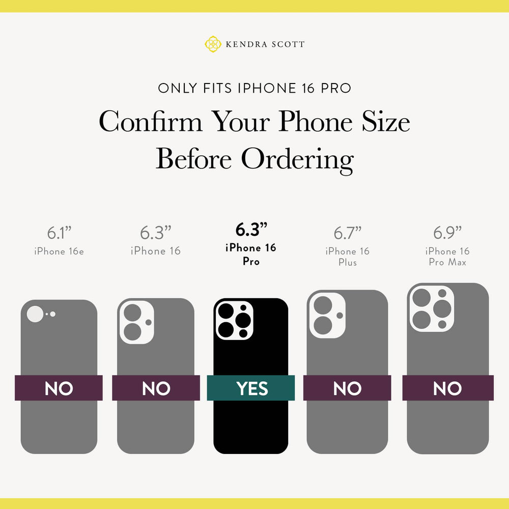 Only Fits iPhone 16 Pro, Confirm Your Phone Size Before Ordering, iPhone 16 Pro 6.3"
