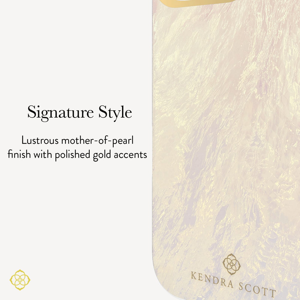 Signature Style, Lustrous mother-of-pearl finish with polished gold accents.
